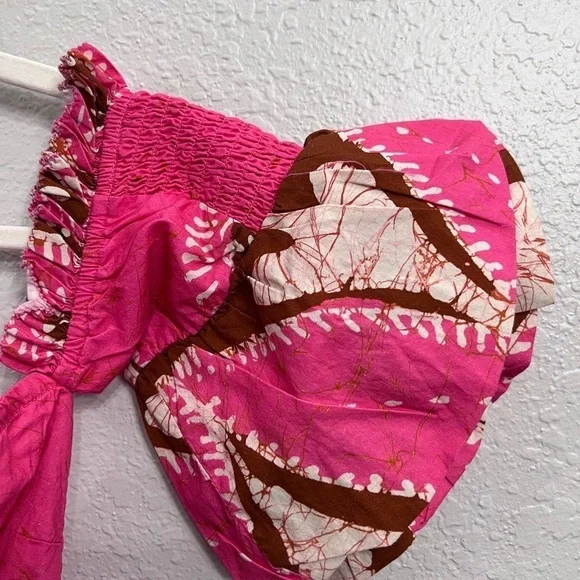 Anthropologie Love The Label Paisley Off the Shoulder Maxi Dress Pink size XS - Picture 11 of 13